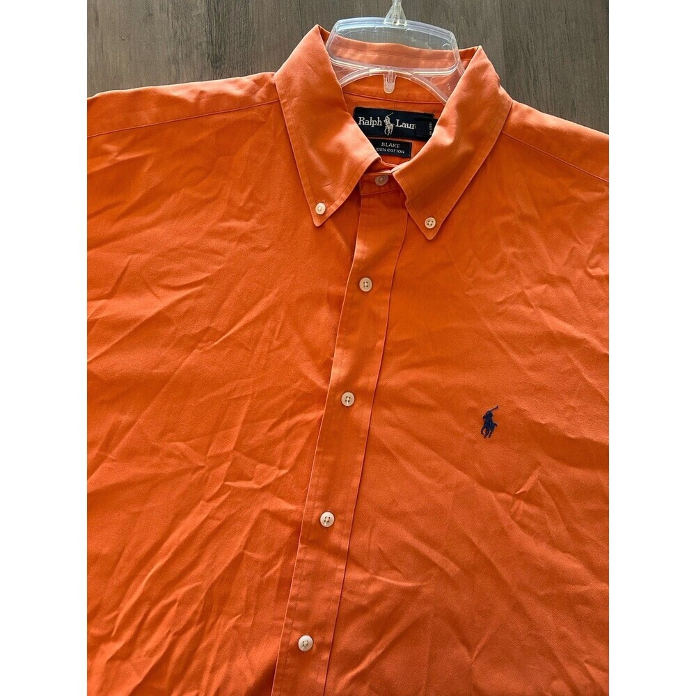 Ralph Lauren Blake Button Down Shirt Men's L Orange Preppy 90s